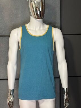 urban pipeline Teal Tank Top with Yellow Trim